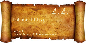 Lehner Lilla névjegykártya